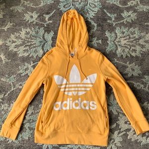 Golden Yellow Adidas Hoodie, size is Medium